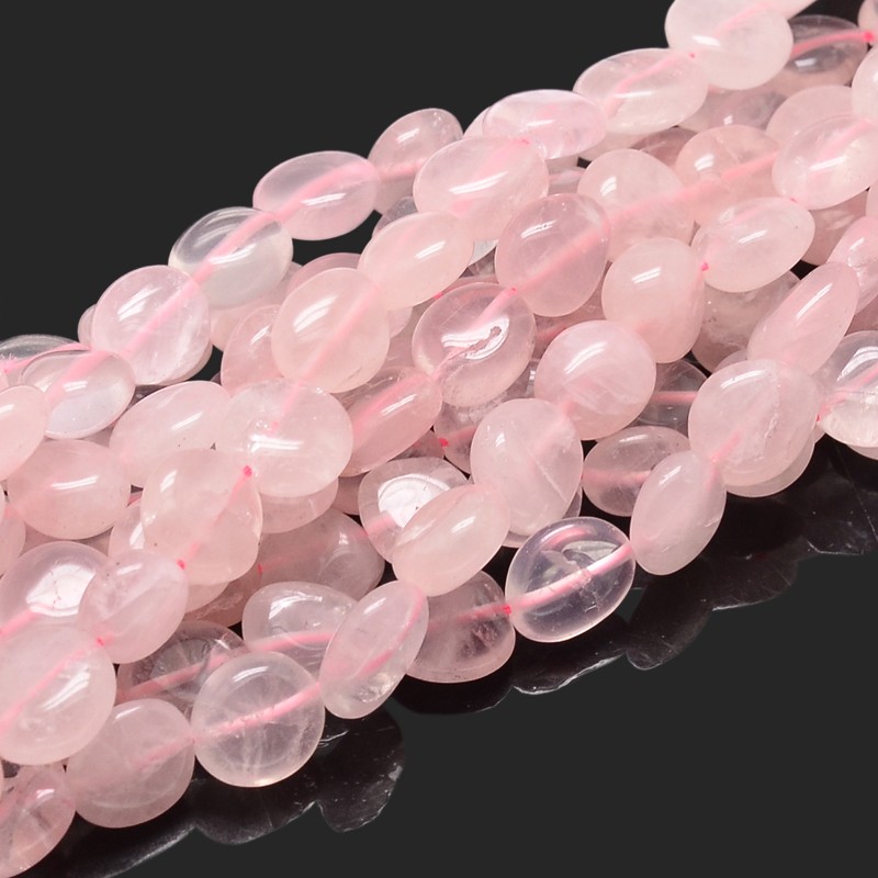 PandaHall Natural Rose Quartz Nuggets Beads Strands, 4~8x6~9x5~7mm, Hole: 1mm; about 15.3"~15.7" Rose Quartz Nuggets