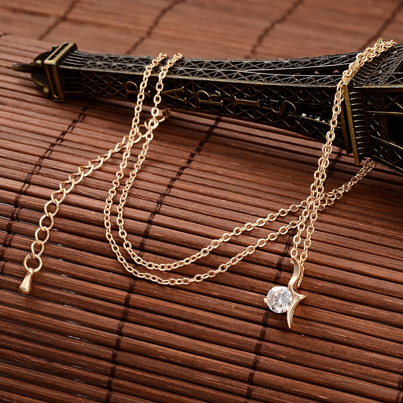 PandaHall Flower Brass Cubic Zirconia Pendant Necklace, with Cable Chain and Lobster Claw Clasps, Nickel Free, Golden, 18.1" Brass Clear