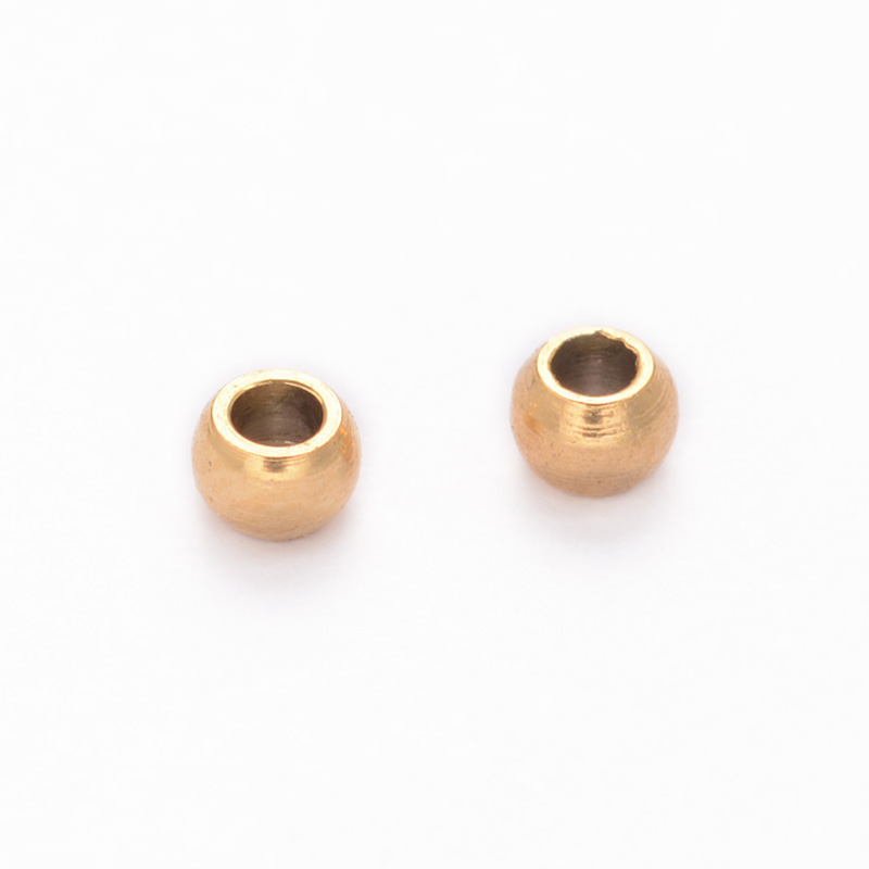 PandaHall Barrel 304 Stainless Steel Beads, Golden, 2x1mm, Hole: 0.5mm Stainless Steel Barrel
