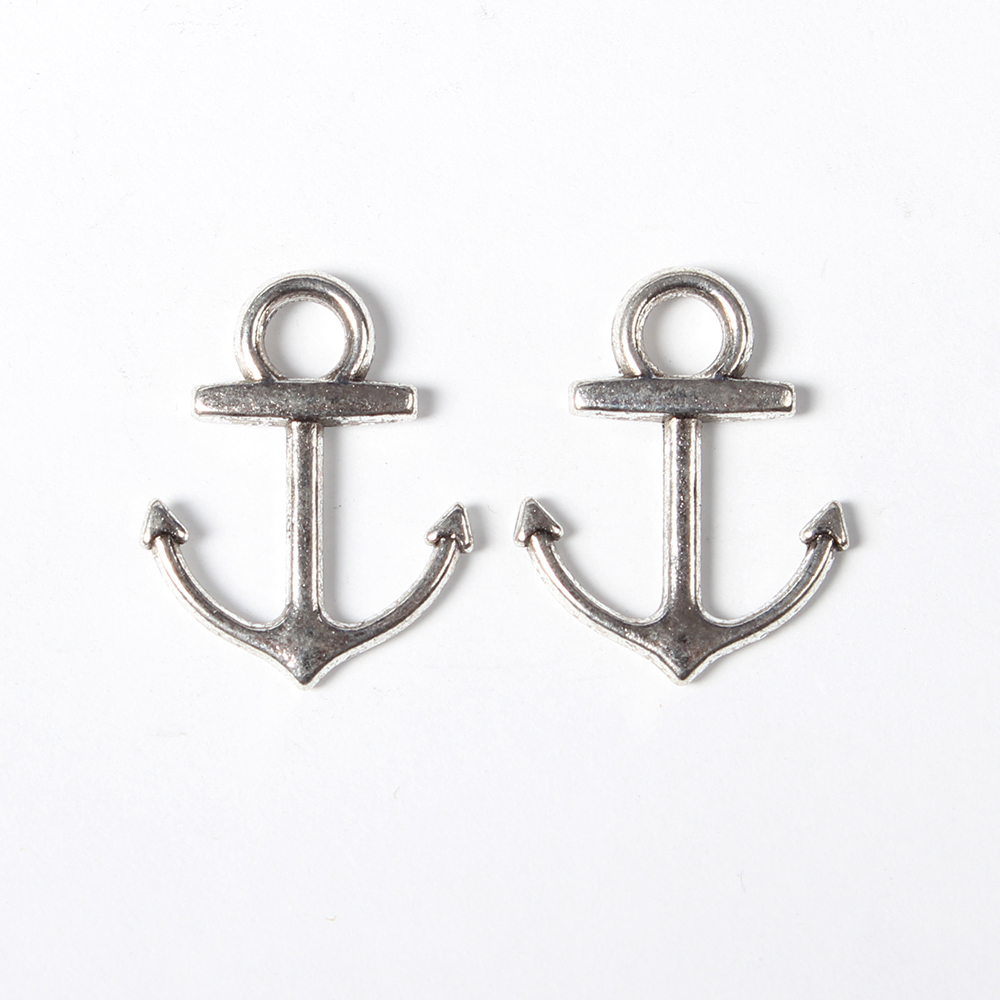 PandaHall Lead Free & Nickel Free Antique Silver Alloy Anchor Pendants, 19x15x2mm, hole: 3mm Alloy Anchor & Helm