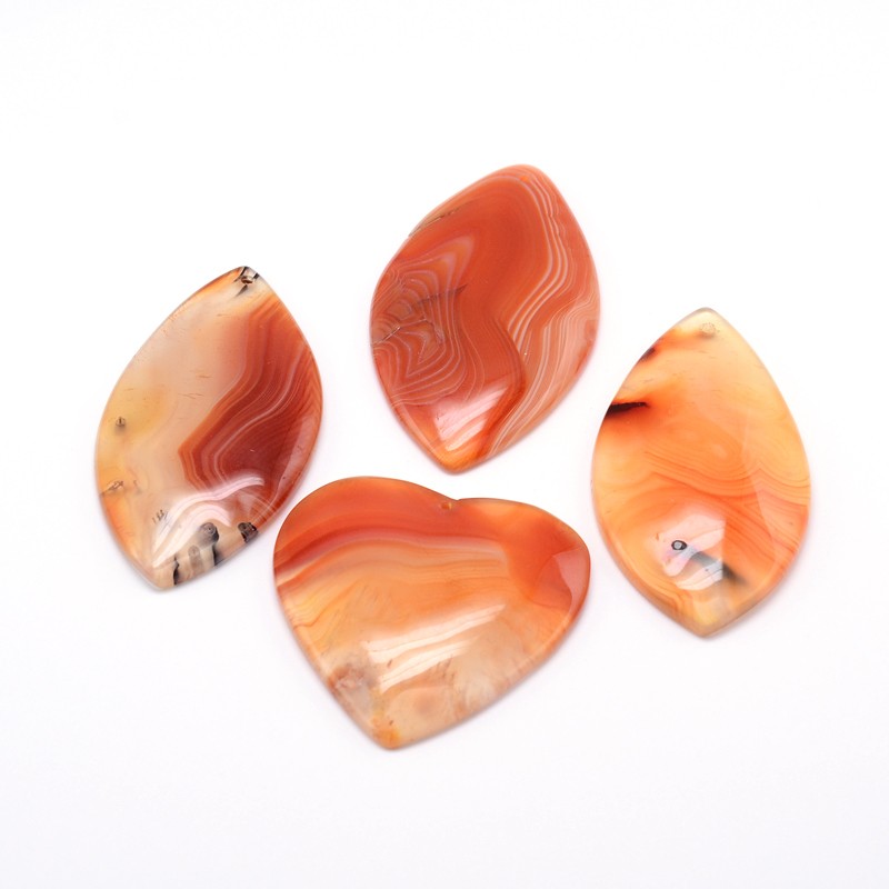 PandaHall Natural Gemstone Pendants, Mixed Shapes, Red Agate, 30~61x35~52x5~7mm, Hole: 1.5~2mm Carnelian Mixed Shapes