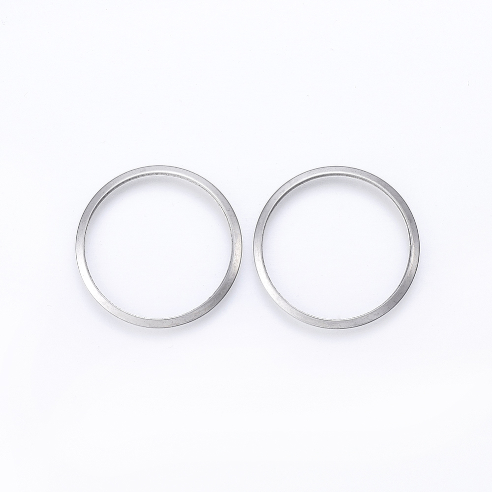 PandaHall 304 Stainless Steel Linking Rings, Ring, Stainless Steel Color, 25x1mm; 22mm Inner Diameter Stainless Steel Ring