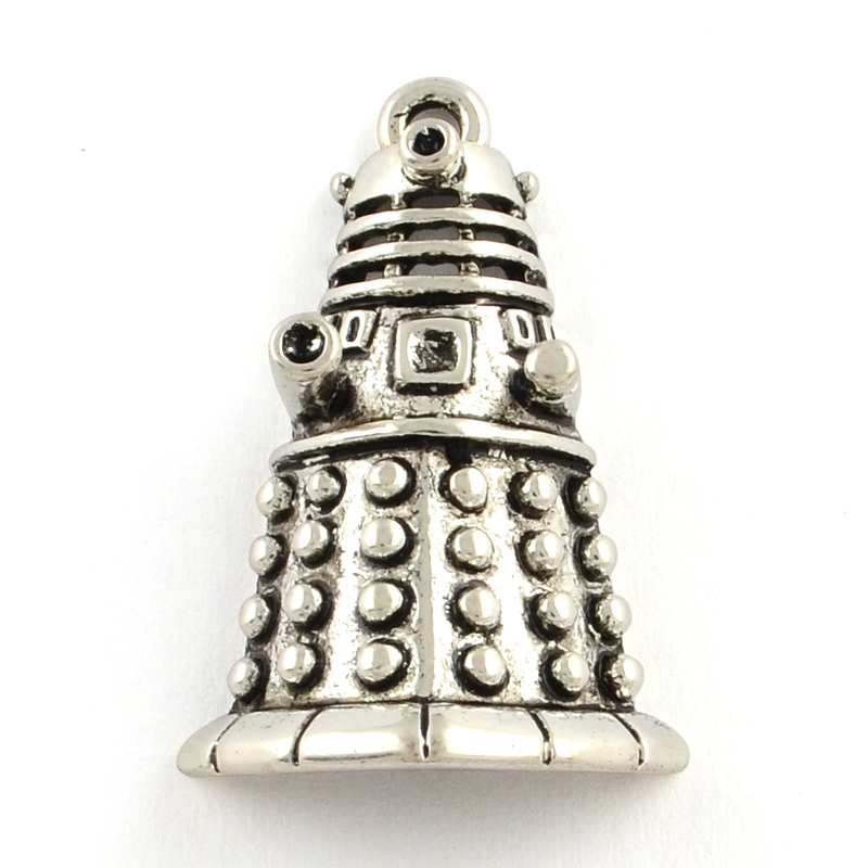 PandaHall Alloy Robot Pendants, Tibetan Style, Lead Free & Cadmium Free, Antique Silver, 30x20x8mm, Hole: 2mm Alloy Human