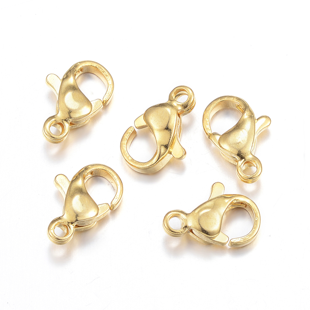 PandaHall 304 Stainless Steel Lobster Claw Clasps, Golden, 10x6.5x3mm, Hole: 1mm Stainless Steel Others