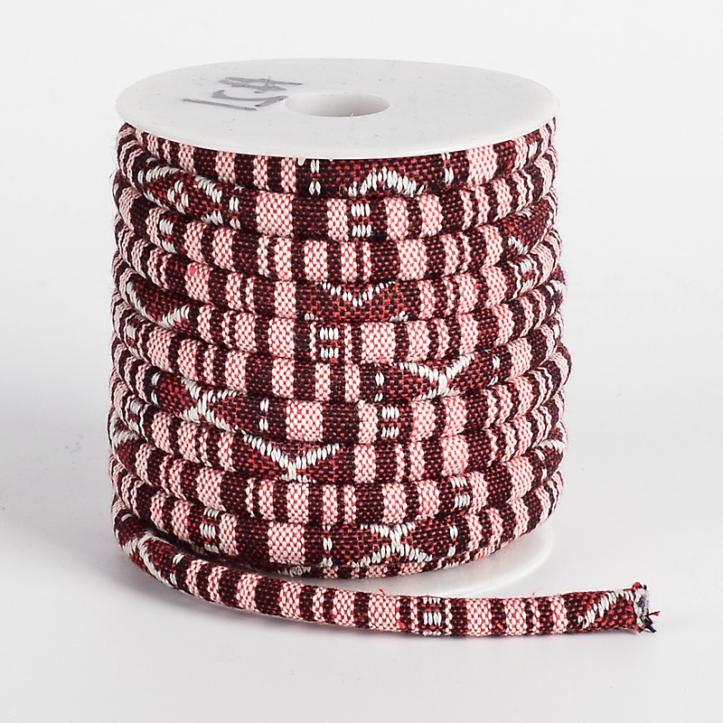 PandaHall Ethnic Cord Polyester Cords, Brown, 7x5mm, 10yards/roll Polyester Brown