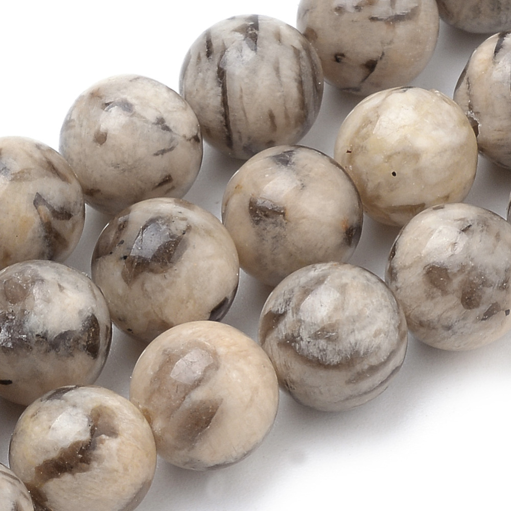 PandaHall Natural Feldspar Beads Strands, Round, 8mm, Hole: 1mm; about 50pcs/strand, 15.7" Feldspar Round