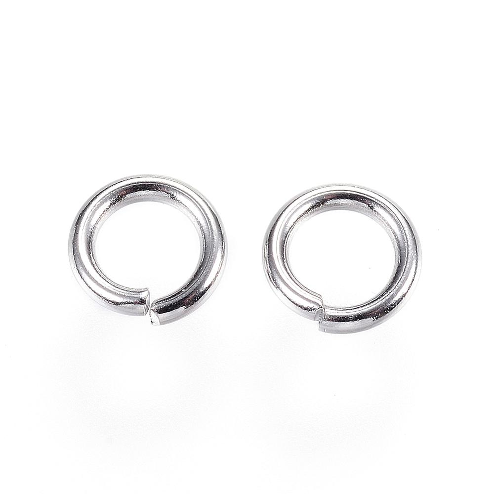 PandaHall 304 Stainless Steel Jump Rings, Close but Unsoldered Jump Rings, Stainless Steel Color, 8x1.5mm; about 5mm inner diameter...