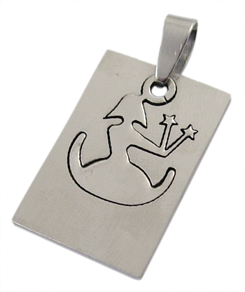 PandaHall Birthday Gift Zodiac Jewelry 201 Stainless Steel Carved Virgo Pendants, Rectangle, about 35mm long, 18mm wide, 1.5mm thick, hole...