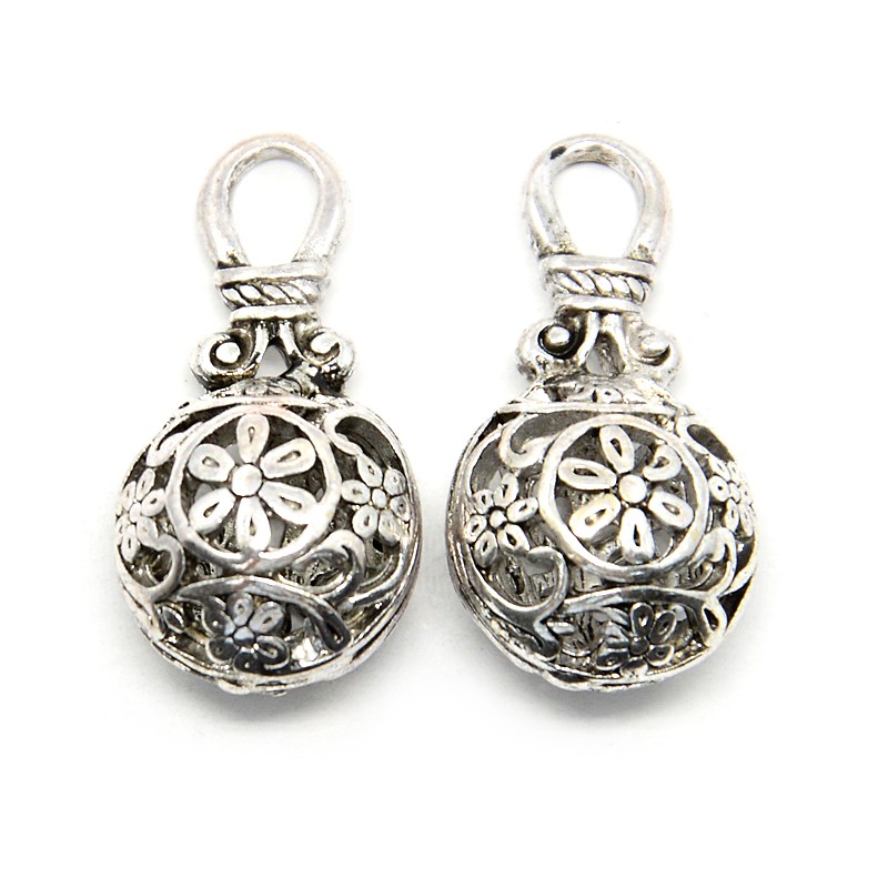 PandaHall 5PCS Antique Silver Bottle Tibetan Style Alloy Hollow Pendants, Lead Free & Nickel Free, about 17mm wide, 31.5mm long, 14.5mm...