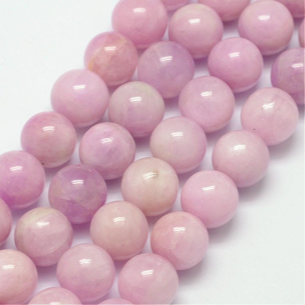 PandaHall Natural Kunzite Beads Strands, Round, 10mm, Hole: 1mm; about 38pcs/strand, 15.7" Kunzite Round Pink
