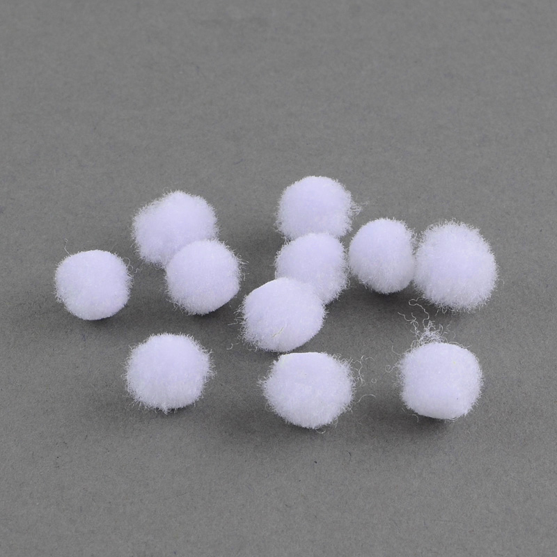 PandaHall Round Wool Pom Pom Ball Beads, White, 20mm Wool White