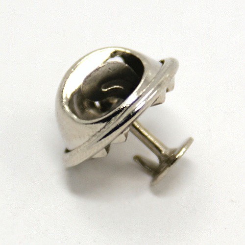 PandaHall Brass Lapel Pin Backs, Brooch Findings, Platinum, Tray: 12mm, Pin: 5x8mm Brass