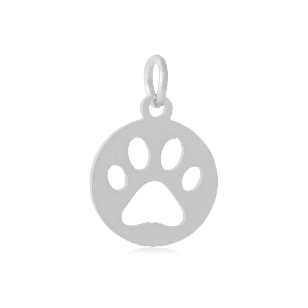 PandaHall 304 Stainless Steel Pendants, Flat Round with Dog Paw Prints, Stainless Steel Color, 14x12x1.1mm, Hole: 4mm Stainless Steel Flat...