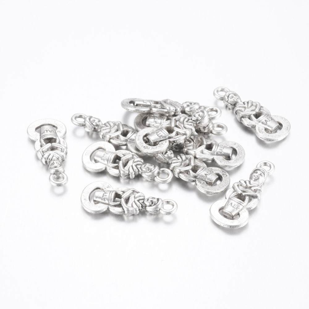 PandaHall Tibetan Style Alloy Pendants, Number 8 with Human, Lead Free & Cadmium Free, Antique Silver, 22x9x3mm, Hole: 2mm Alloy Human