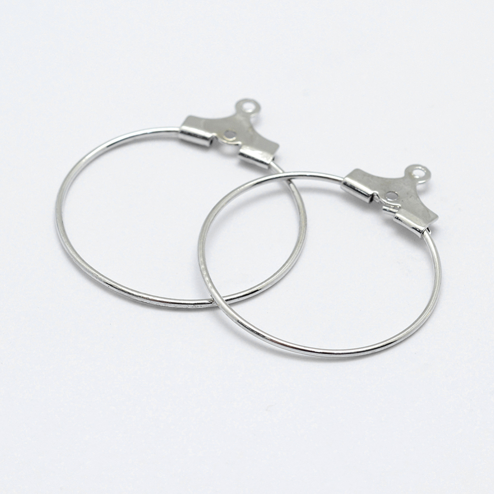 PandaHall Brass Links, Long-Lasting Plated, Nickel Free, Open Circle/Ring, Real Platinum Plated, 24.5x20.5x0.9mm, Hole: 1mm Brass Ring