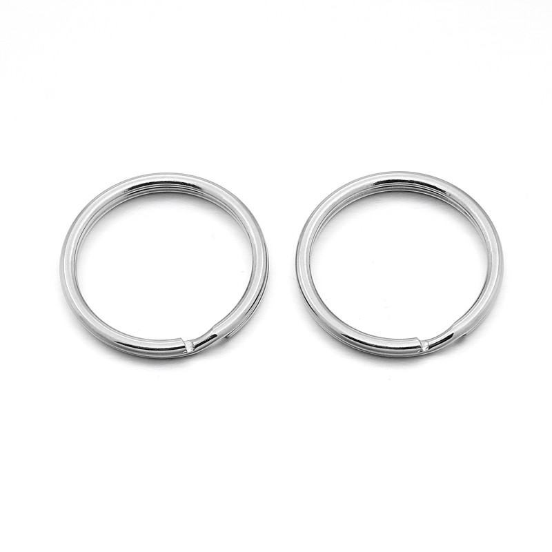 PandaHall Original Color 304 Stainless Steel Split Key Ring Clasps for Keychain Making, Stainless Steel Color, 28x1.6mm Stainless Steel Ring