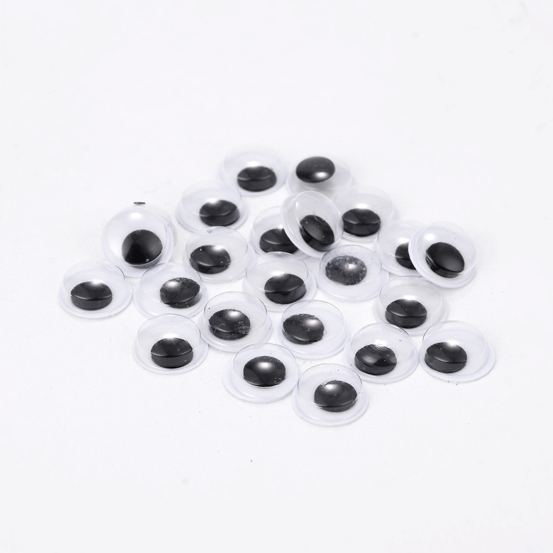 PandaHall Wobbly Eye Plastic Cabochons, Black, 9x3mm Plastic Eye Black