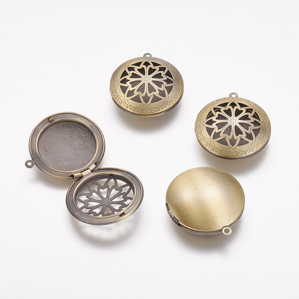 PandaHall Romantic Valentines Day Ideas for Him with Your Photo Brass Locket Pendants, Photo Frame Charms for Necklaces, Lead Free and...