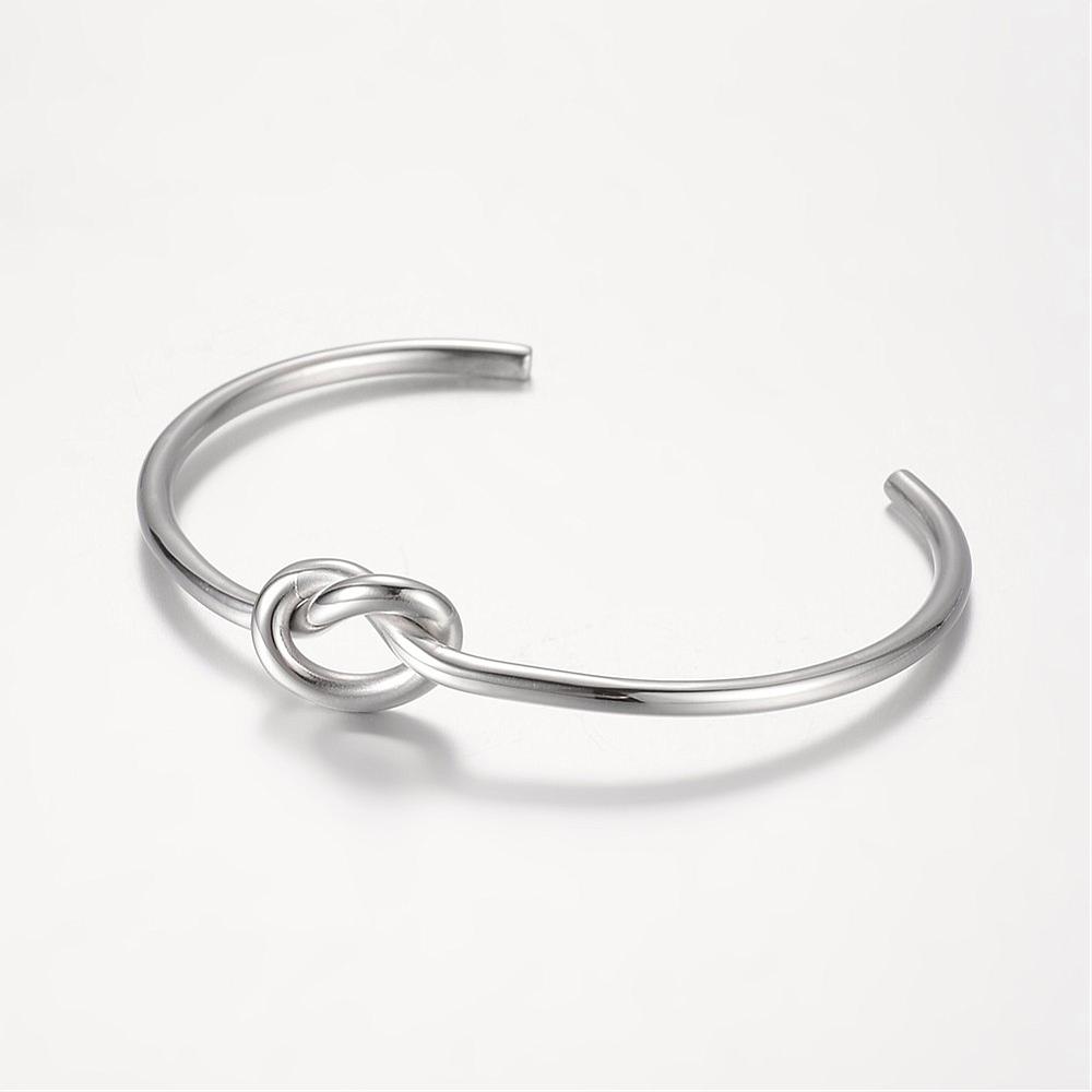 PandaHall Unique Design 304 Stainless Steel Cuff Bangles, Stainless Steel Color, 49x62mm Stainless Steel