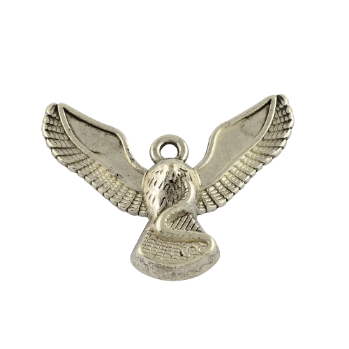 PandaHall Tibetan Style Alloy Bird Pendants, Lead Free & Cadmium Free, Antique Silver, 30x38x6.5mm, Hole: 2mm Alloy Bird