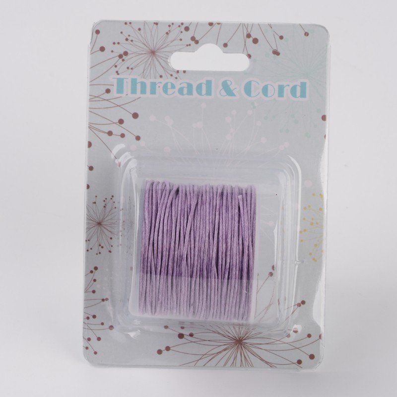PandaHall MediumPurple Cotton Waxed Cord String Cord, 1mm; about 25m/roll Waxed Cotton Cord Purple