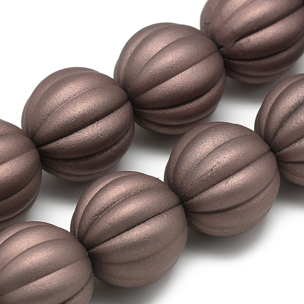 PandaHall Rubberized Style Acrylic Beads, Pumpkin, SaddleBrown, 16.5mm, Hole: 2.5mm Acrylic Pumpkin Brown