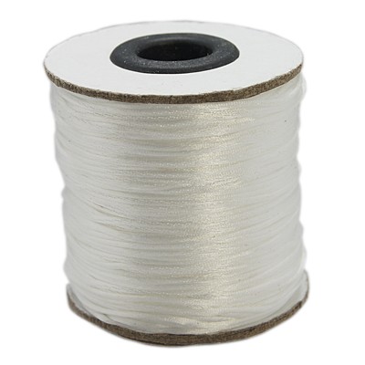 PandaHall Nylon Thread, Nylon Jewelry Cord for Braided Jewelry Making, Round, WhiteSmoke, 1mm, about 100yards/roll Nylon White