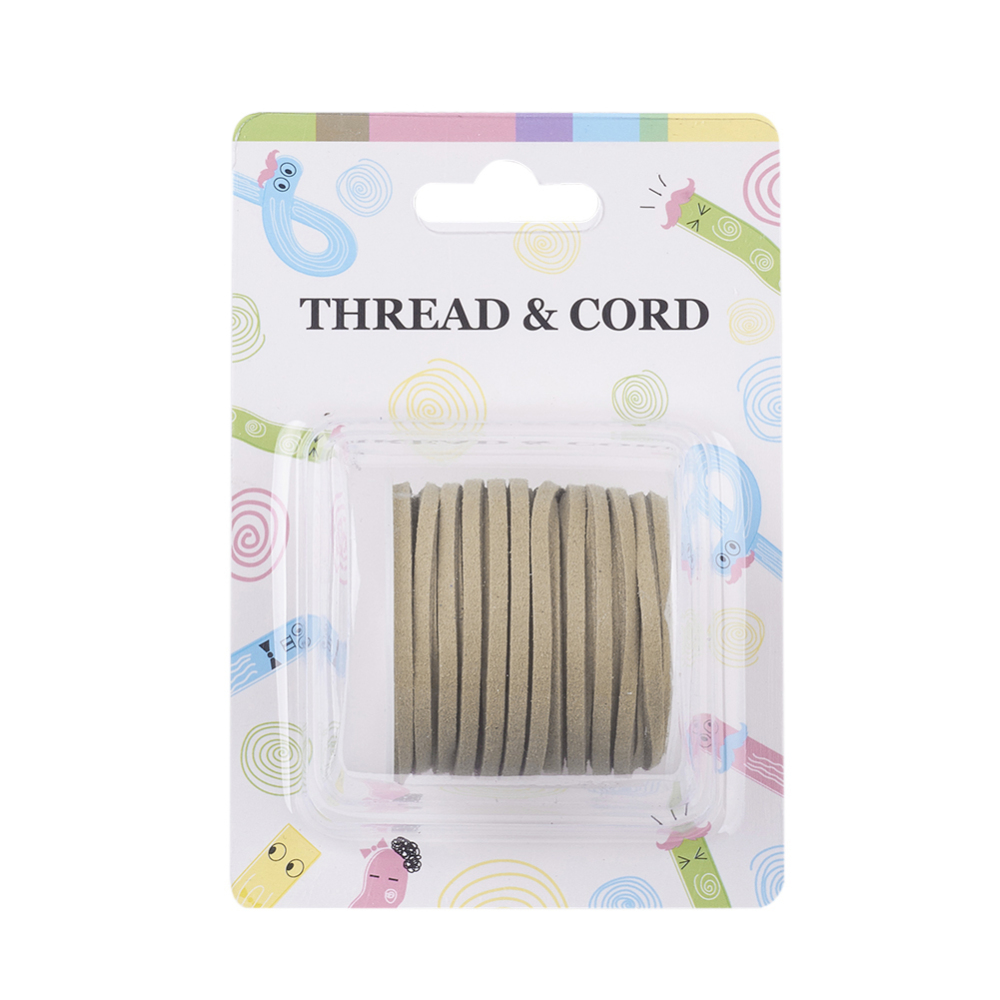 PandaHall Flat Faux Suede Cord, Faux Suede Lace, LightKhaki, 3x1.5mm; about 5m/roll Suede Orange