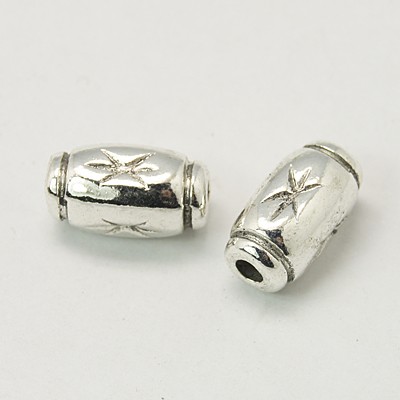 PandaHall Tibetan Silver Zinc Alloy Beads, Column, Antique Silver, Lead Free and Cadmium Free, 11x6mm, Hole: 2mm Alloy Column