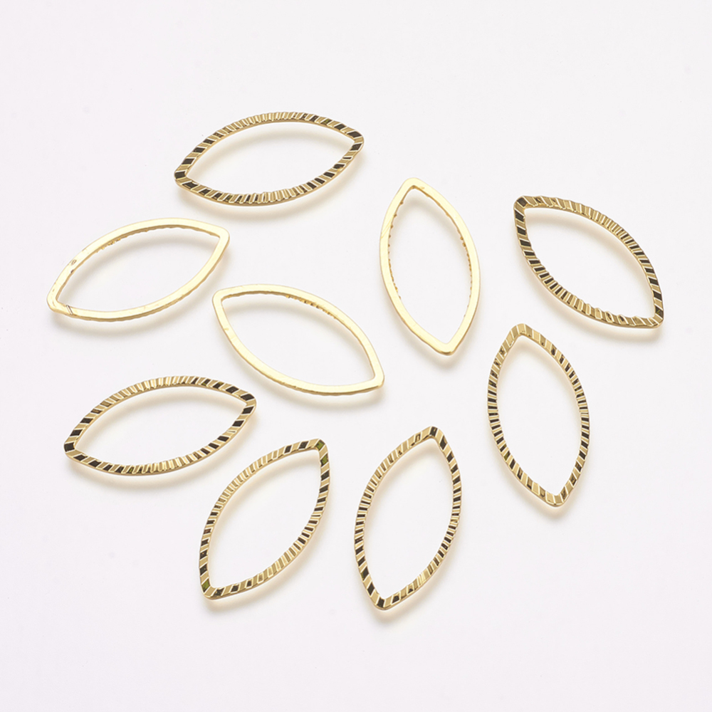 PandaHall Brass Linking Rings, Horse Eye, Real Gold Plated, 23x11.5x1mm Brass Horse Eye