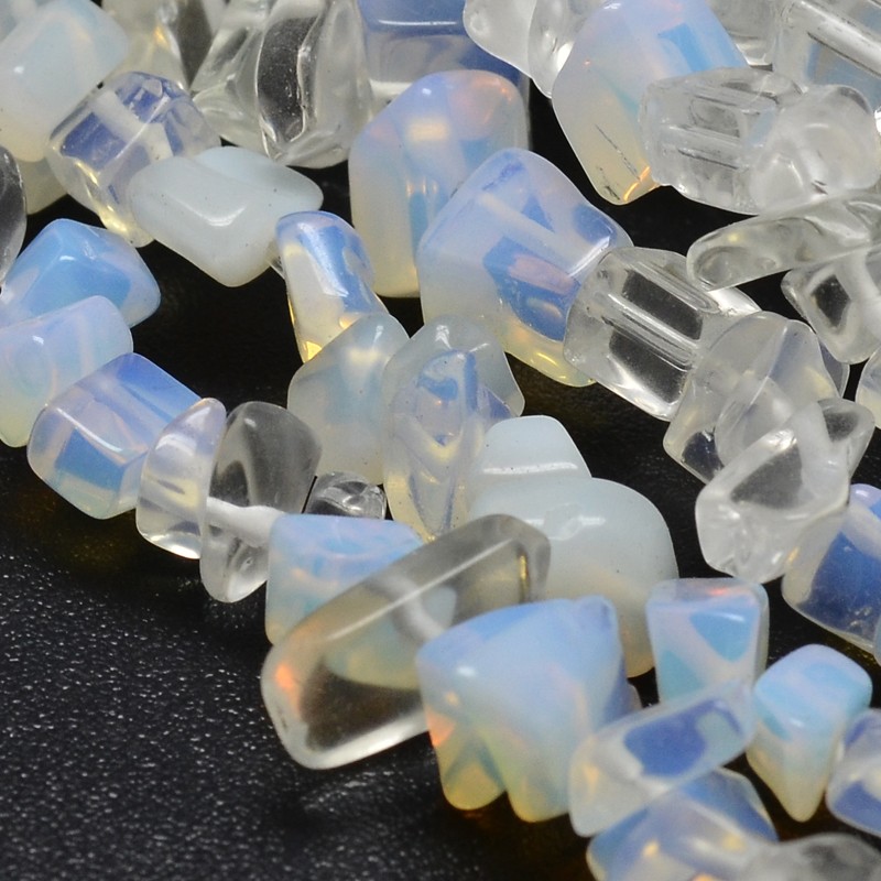PandaHall Chip Opalite Beads Strands, 5~8x5~8mm, Hole: 1mm; 34" Opalite Chip