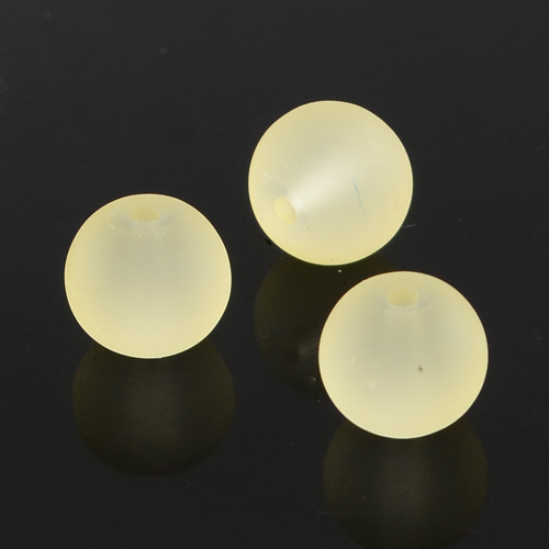 PandaHall Transparent Glass Bead Strands, Frosted, Round, LightGoldenrodYellow, 8mm, Hole: 1.3~1.6mm; about 105pcs/strand, 31.4" Glass Round...