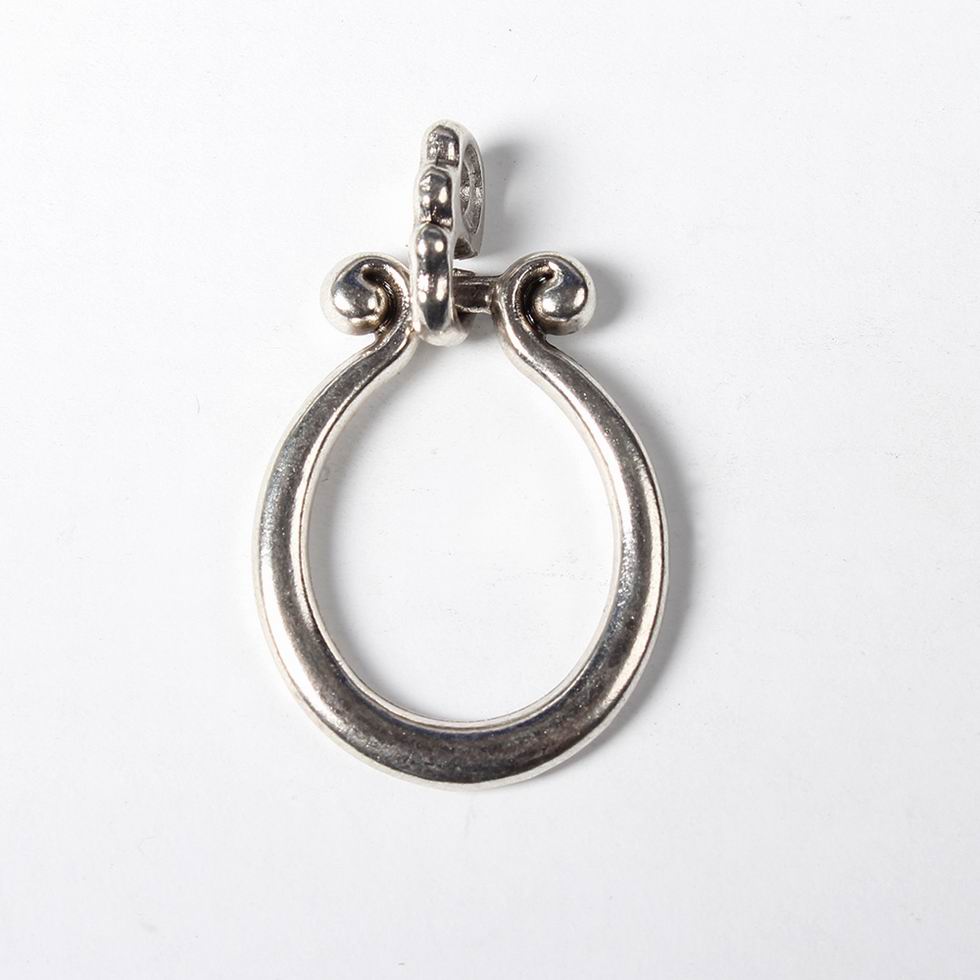 PandaHall Tibetan Silver Pendants, Ring, Antique Silver, Lead Free and Cadmium Free, 33x21mm, Hole: 1mm Alloy Ring