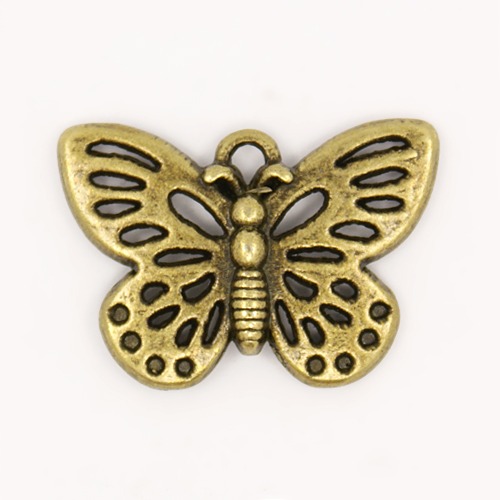 PandaHall Alloy Pendants, Lead Free and Nickel Free, Butterfly, Antique Bronze, 18x25x2mm, Hole: 1mm Alloy Butterfly