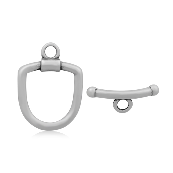 PandaHall 316 Stainless Steel Toggle Clasps, Antique Silver, Ring: 23x17x3mm, Hole: 3mm; Bar: 19x7x3mm, Hole: 3mm Stainless Steel Others