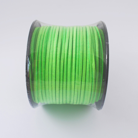PandaHall Faux Suede Cord, Faux Suede Lace, LimeGreen, 3x1.5mm, 100yards/roll Suede Green