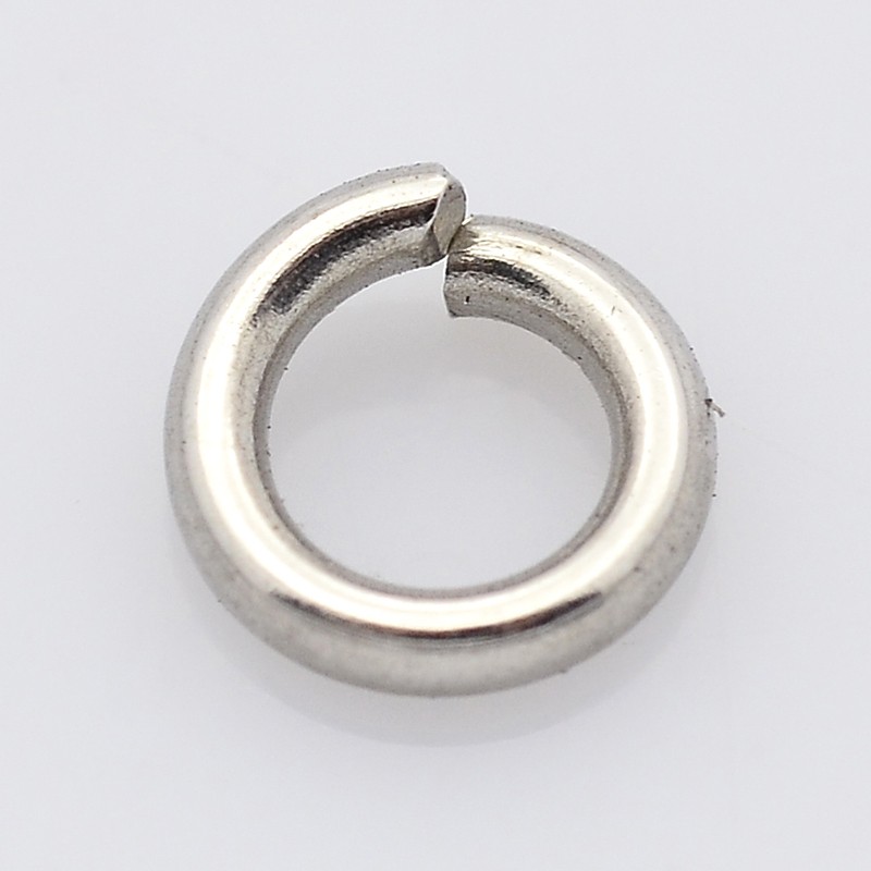 PandaHall 304 Stainless Steel Closed But not Soldered Jump Rings, Stainless Steel Color, 8x1.5mm; about 5mm inner diameter Stainless Steel...