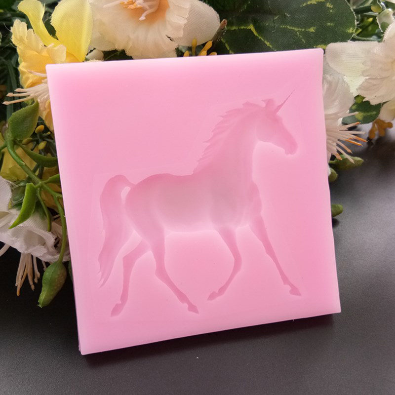 PandaHall Silicone Moulds, Unicorn, HotPink, 75x77x6mm; inner: 55x55mm Silicone Pink