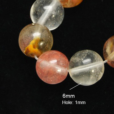 PandaHall Tigerskin Glass Beads Strands, Round, Colorful, 6mm, Hole: 1mm Tigerskin Glass Round