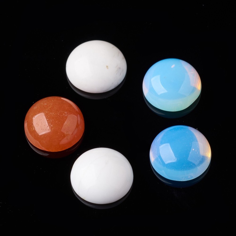 PandaHall Gemstone Cabochons, Half Round/Dome, Mixed Stone, 10x5mm Mixed Stone Half Round