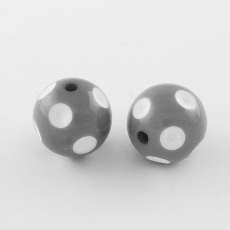 PandaHall 20MM Chunky Bubblegum Acrylic Round Beads, Gray, 20x19mm, Hole: 3mm Acrylic Round Gray