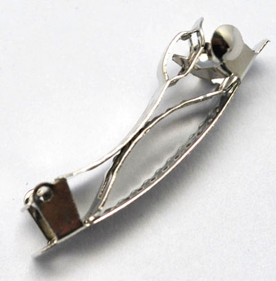 PandaHall Iron Hair Barrettes Findings, French Hair Clip Findings, Platinum Color, Size: about 30mm long, 5mm wide Iron