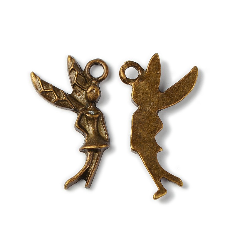 PandaHall 20PCS Antique Bronze Fairy Tibetan Style Alloy Pendants, Halloween, Lead Free & Cadmium Free & Nickel Free, about 24mm long, 14mm...