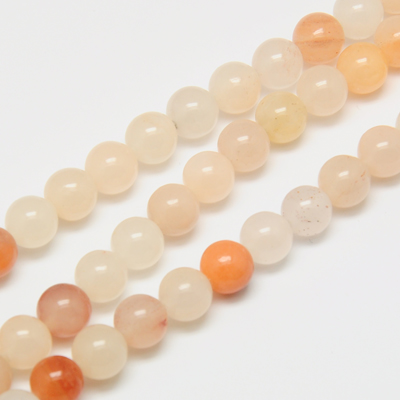 PandaHall Natural Pink Aventurine Beads Strands, Round, PeachPuff, 4mm, Hole: 1mm Pink Aventurine Round Brown