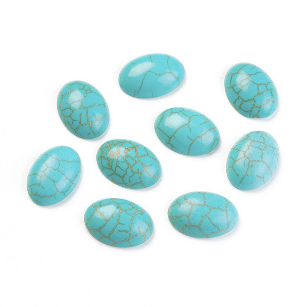 PandaHall Gemstone Cabochons, Oval, Howlite, 13x18x5~7mm Howlite Oval