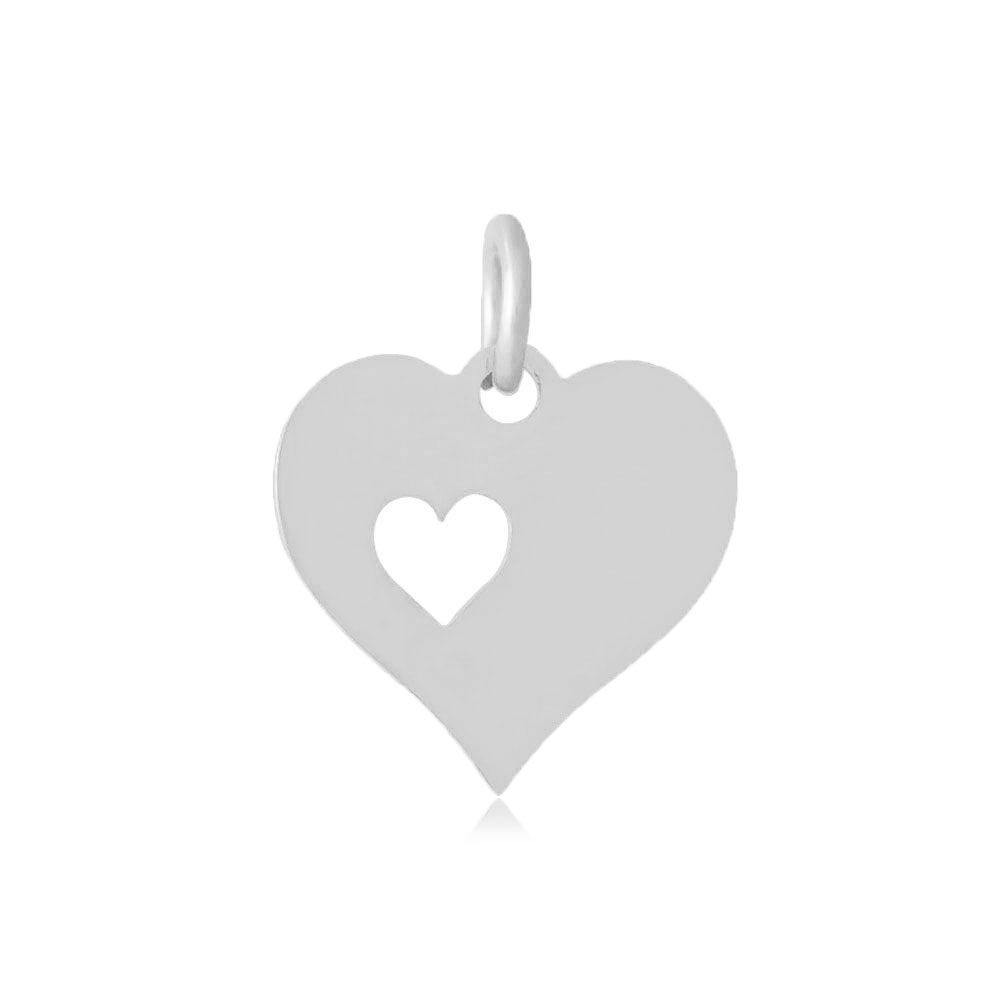 PandaHall 304 Stainless Steel Pendants, Heart, Stainless Steel Color, 12x12.5x1mm, Hole: 3mm Stainless Steel Heart