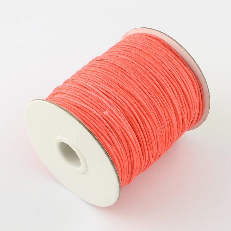 PandaHall Nylon Thread with One Nylon Thread inside, Stronger than NWIR-R006- Series, Tomato, 1mm;  about 140m/roll Nylon Red