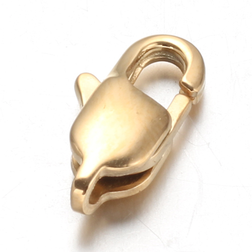 PandaHall 304 Stainless Steel Lobster Claw Clasps, Golden, 13x7x3.5mm, Hole: 1mm Stainless Steel Others