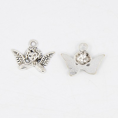 PandaHall Tibetan Style Pendants, Lead Free, Nickel Free and Cadmium Free, Antique Silver, Angel, 20x15x3mm, Hole: 2mm Alloy Angel & Fairy