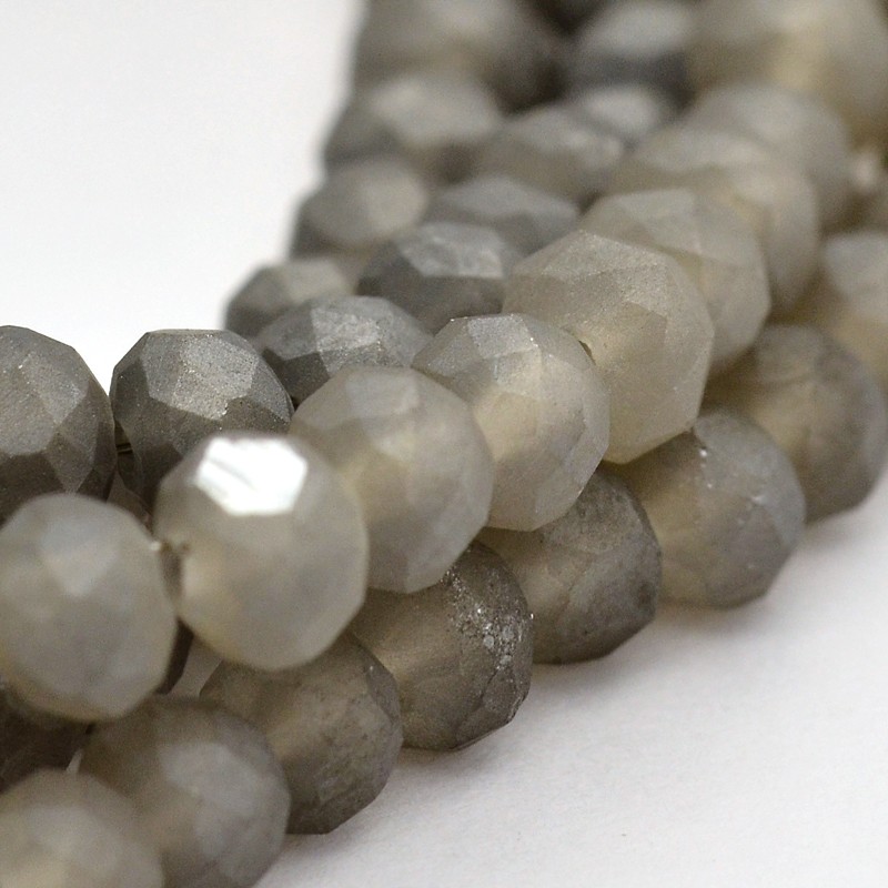 PandaHall Pearl Luster Plated Faceted Rondelle Glass Beads Strands, Frosted, SlateGray, 4x3mm, Hole: 1mm; about 146pcs/strand, 18.8" Glass...